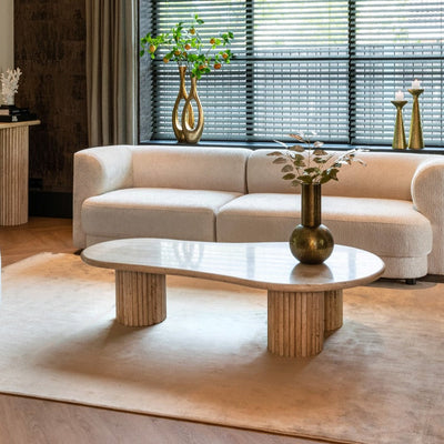 Richmond Interiors La Cantera Organic Beige Travertine Coffee Table