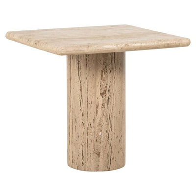 Richmond Interiors Hampton Beige Travertine Square Side Table