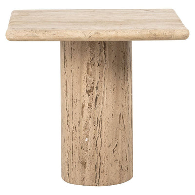 Richmond Interiors Hampton Beige Travertine Square Side Table