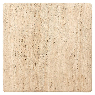 Richmond Interiors Hampton Beige Travertine Square Side Table