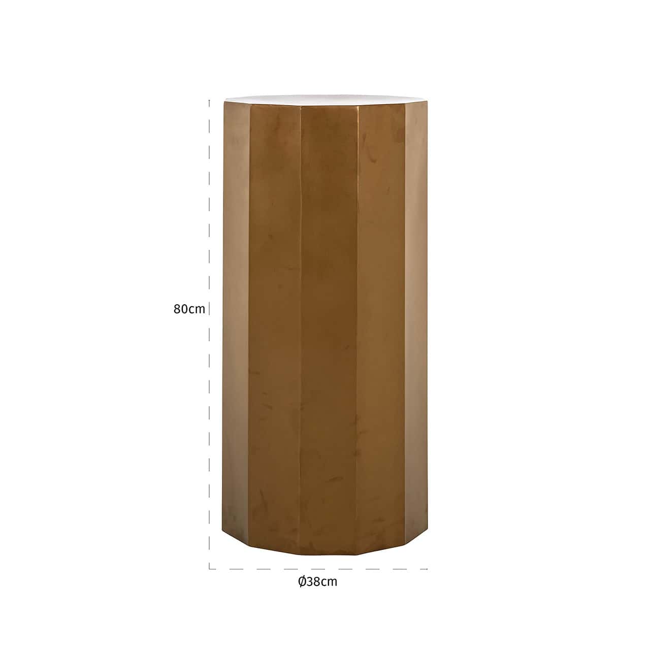 Richmond Interiors Kilpin Brushed Gold Column Side Table