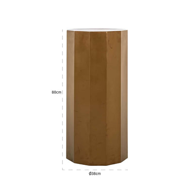 Richmond Interiors Kilpin Brushed Gold Column Side Table