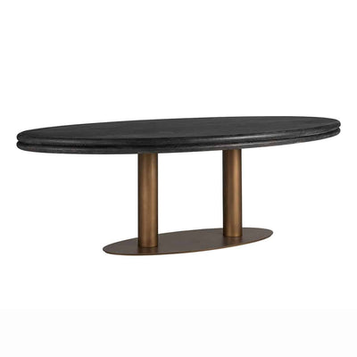 Richmond Interiors Lexington Bronze & Black Rustic Oval Dining Table | 8 Seater