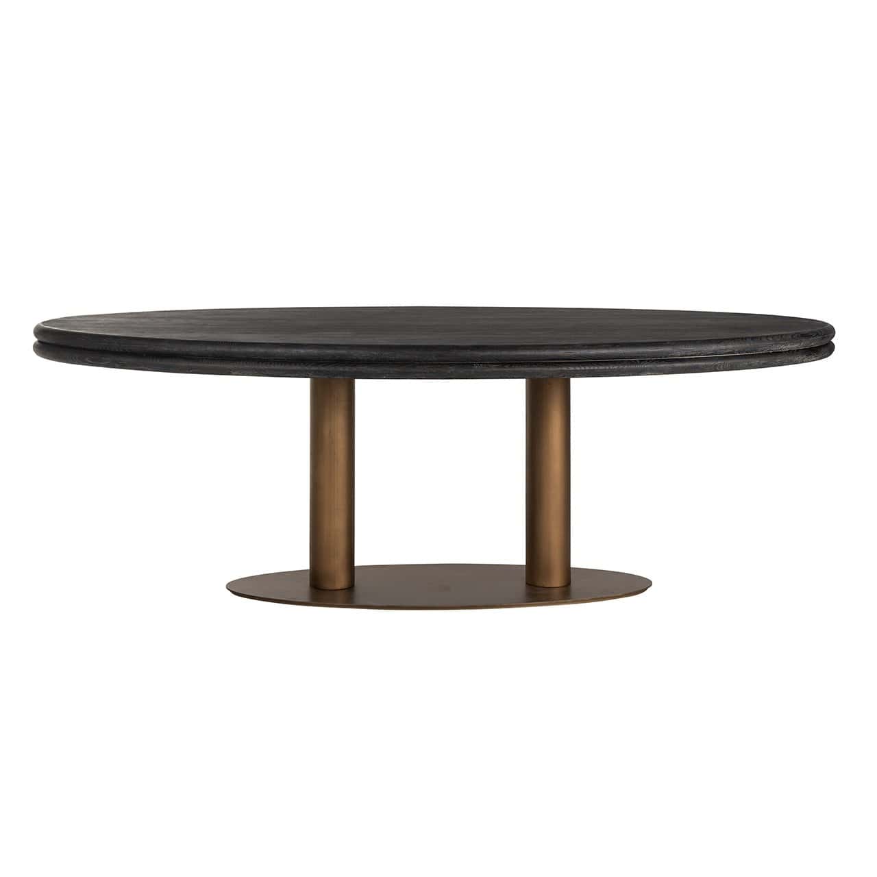 Richmond Interiors Lexington Bronze & Black Rustic Oval Dining Table | 8 Seater