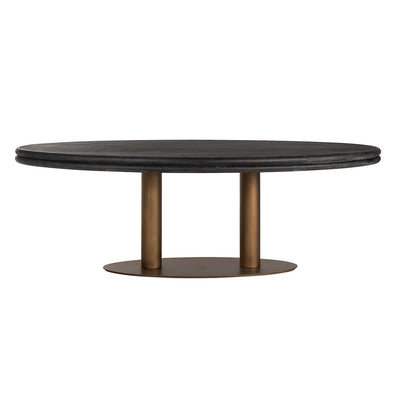Richmond Interiors Lexington Bronze & Black Rustic Oval Dining Table | 8 Seater