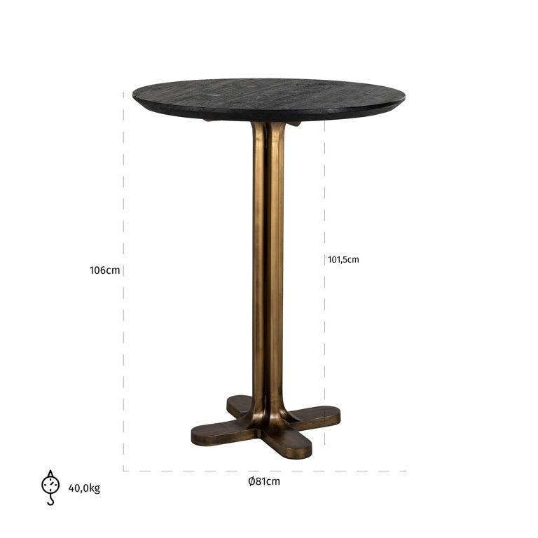 Richmond Interiors Revelin Bronze & Black Rustic Round Bar Table