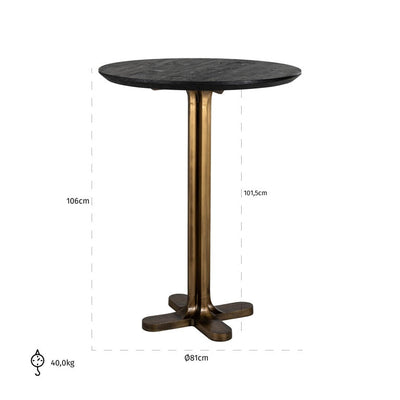 Richmond Interiors Revelin Bronze & Black Rustic Round Bar Table