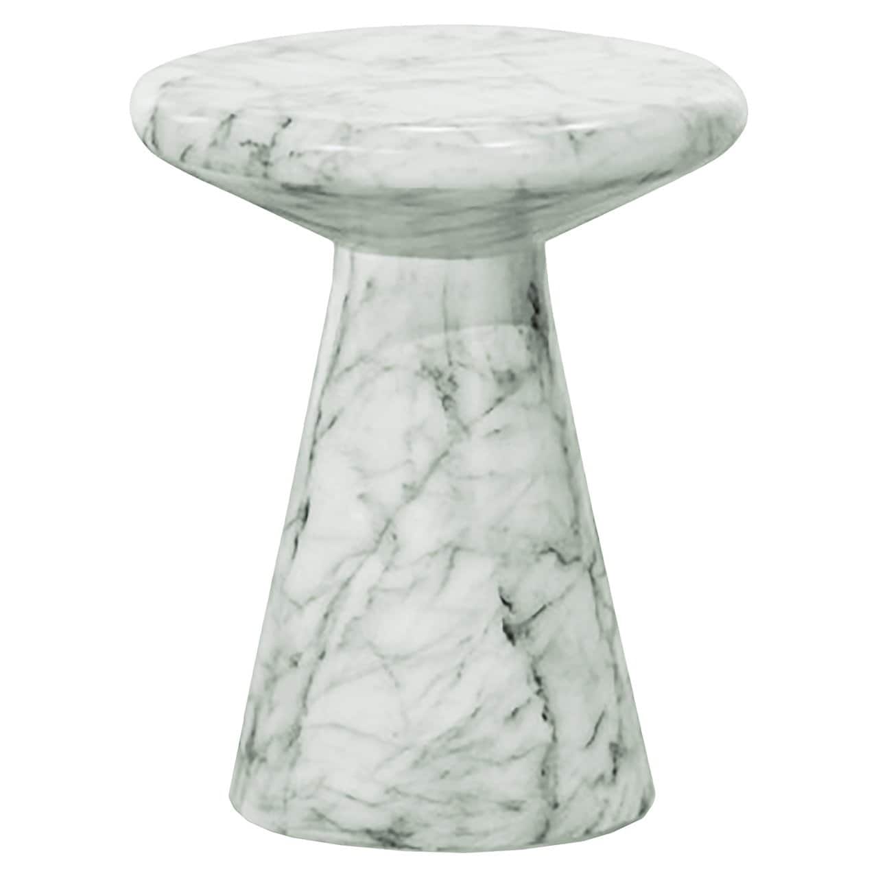 Richmond Interiors Lohan Faux White Marble Side Table