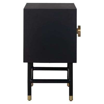 Richmond Interiors Novas Black Mango Wood & Bone Bedside Table