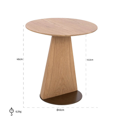 Richmond Interiors Belfort Carved Natural Oak Wood Side Table
