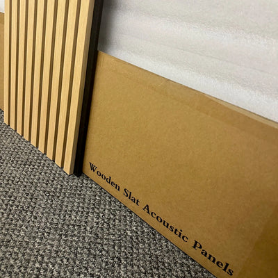 Acoustic Slatted Wall Panels Pack Of x4 240cm x 60cm - Range of Colours