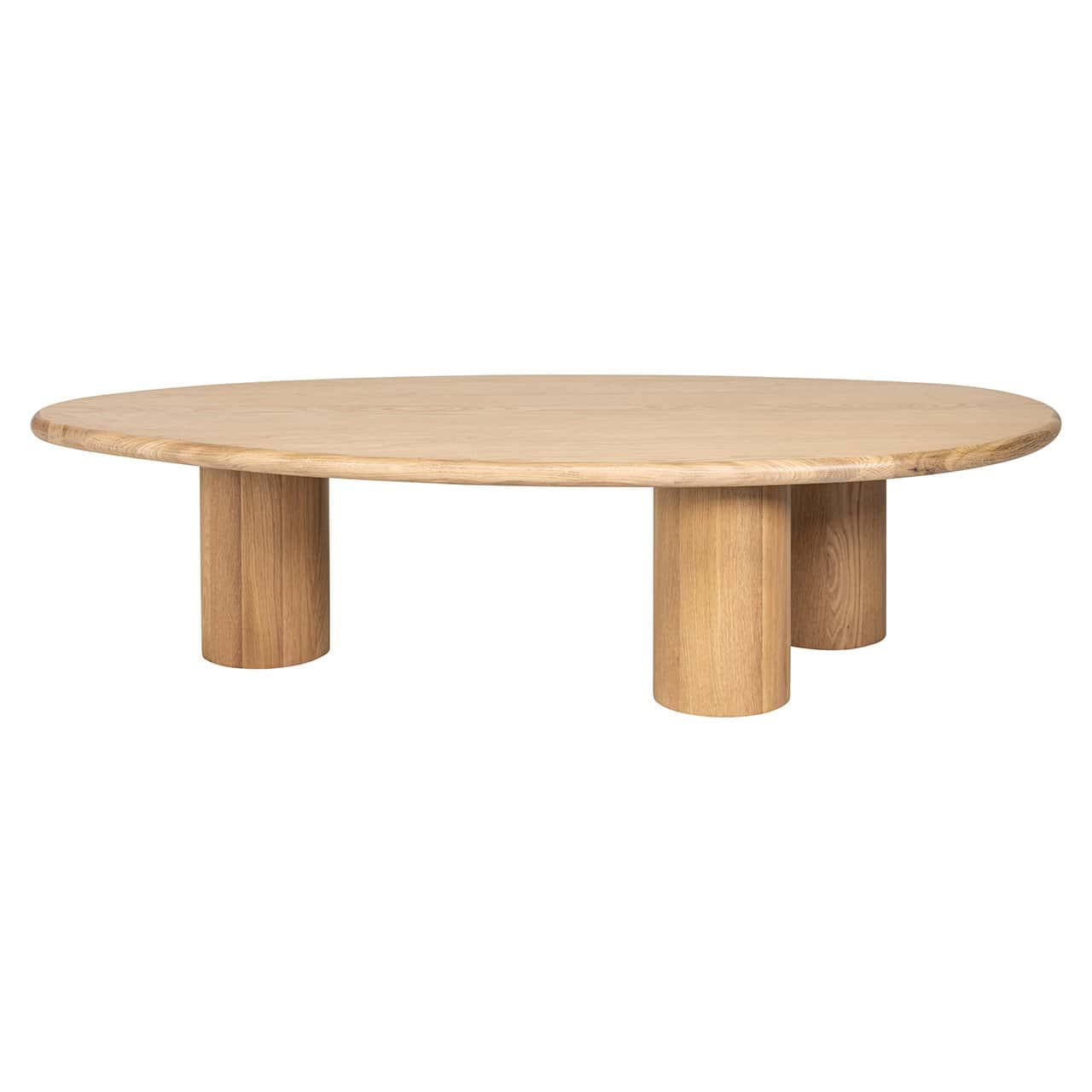 Richmond Interiors Oakley Carved Natural Oak Wood Oval Coffee Table