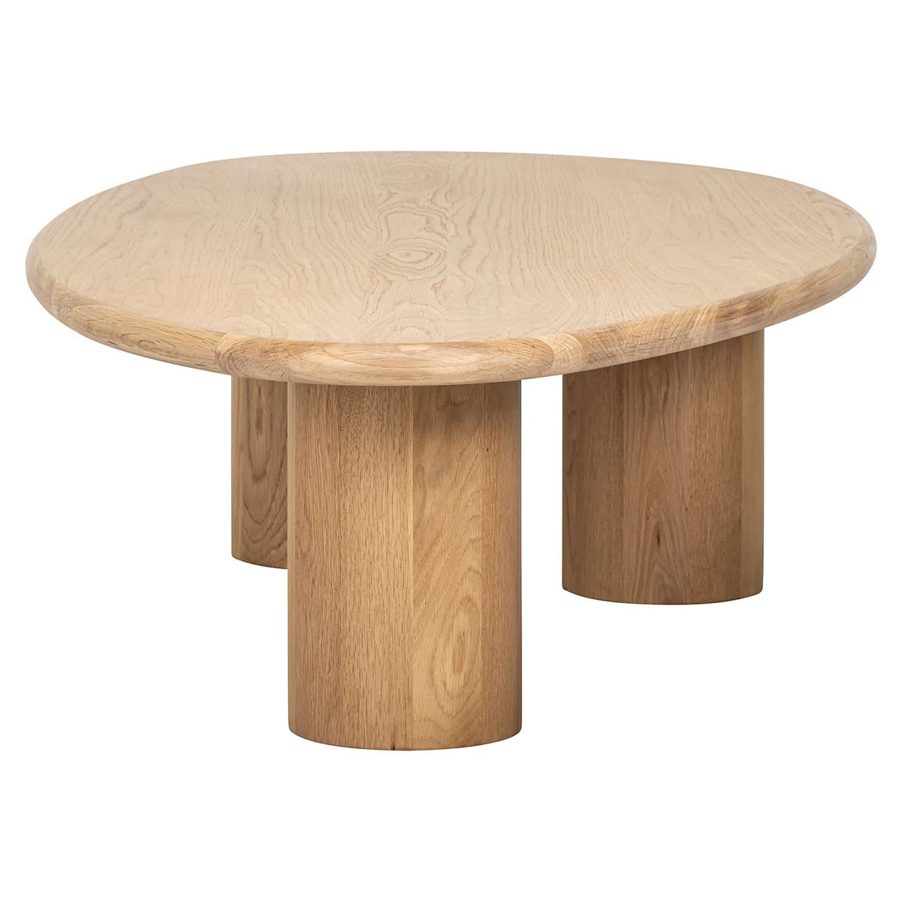 Richmond Interiors Oakley Carved Natural Oak Wood Oval Coffee Table