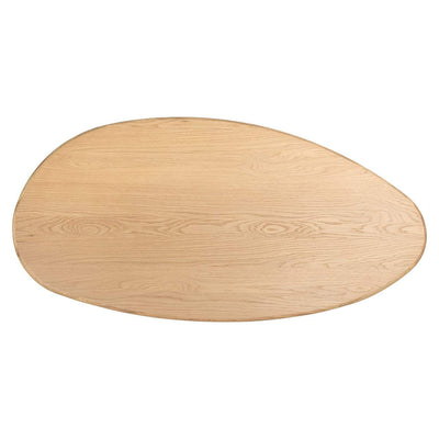 Richmond Interiors Oakley Carved Natural Oak Wood Oval Coffee Table