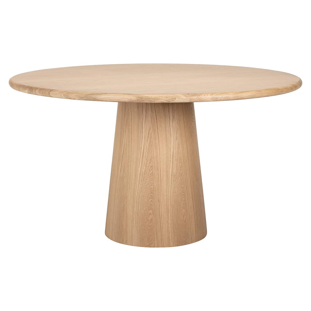 Richmond Interiors Oakley Carved Natural Oak Wood Round Dining Table