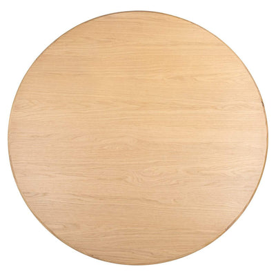 Richmond Interiors Oakley Carved Natural Oak Wood Round Dining Table