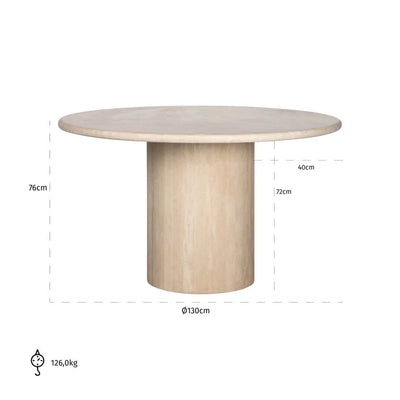 Richmond Interiors Renaissance Italian Travertine Beige Round 130cm Dining Table