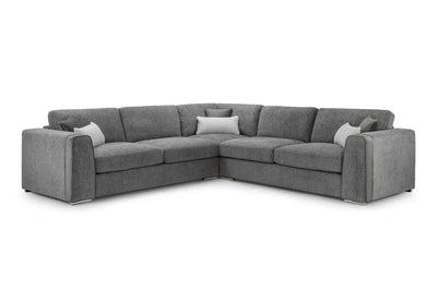 Naples Sofa Grey Fabric Large Corner Sofa