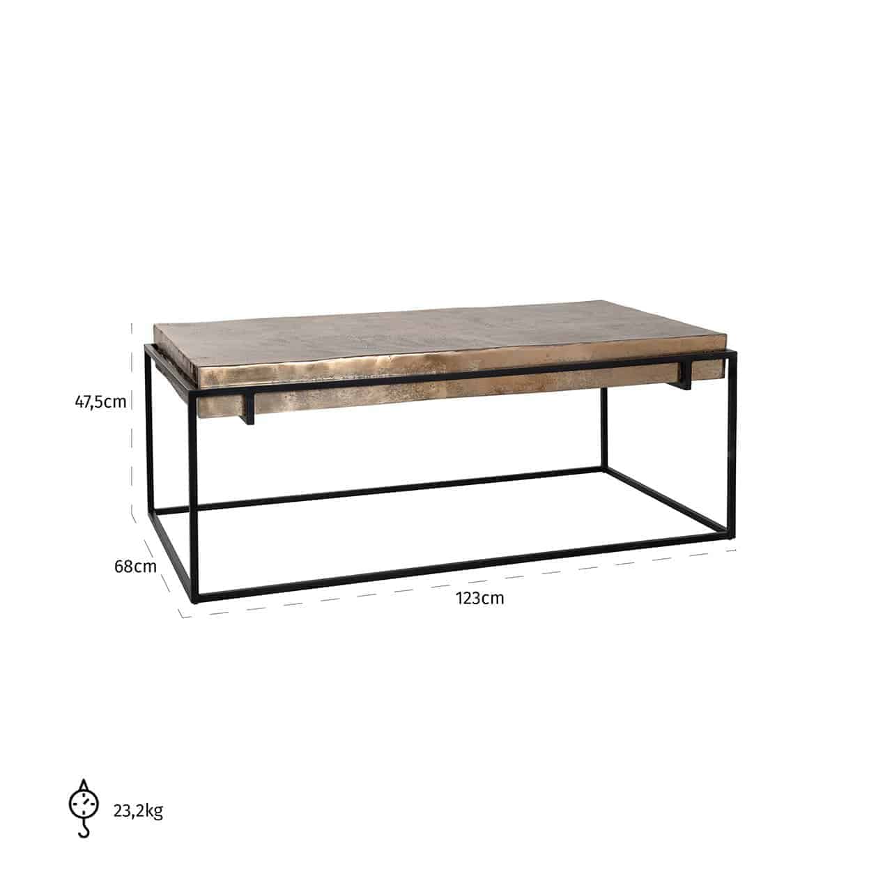 Richmond Interiors Calloway Black & Champagne Gold Coffee Table