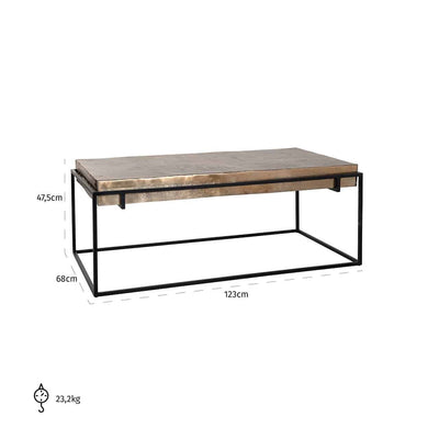 Richmond Interiors Calloway Black & Champagne Gold Coffee Table