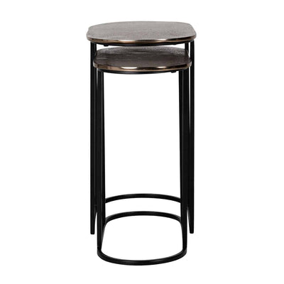 Richmond Interiors Chandon Champagne Gold Side Table Nest | Set of 2