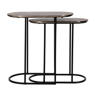 Richmond Interiors Chandon Champagne Gold Side Table Nest | Set of 2