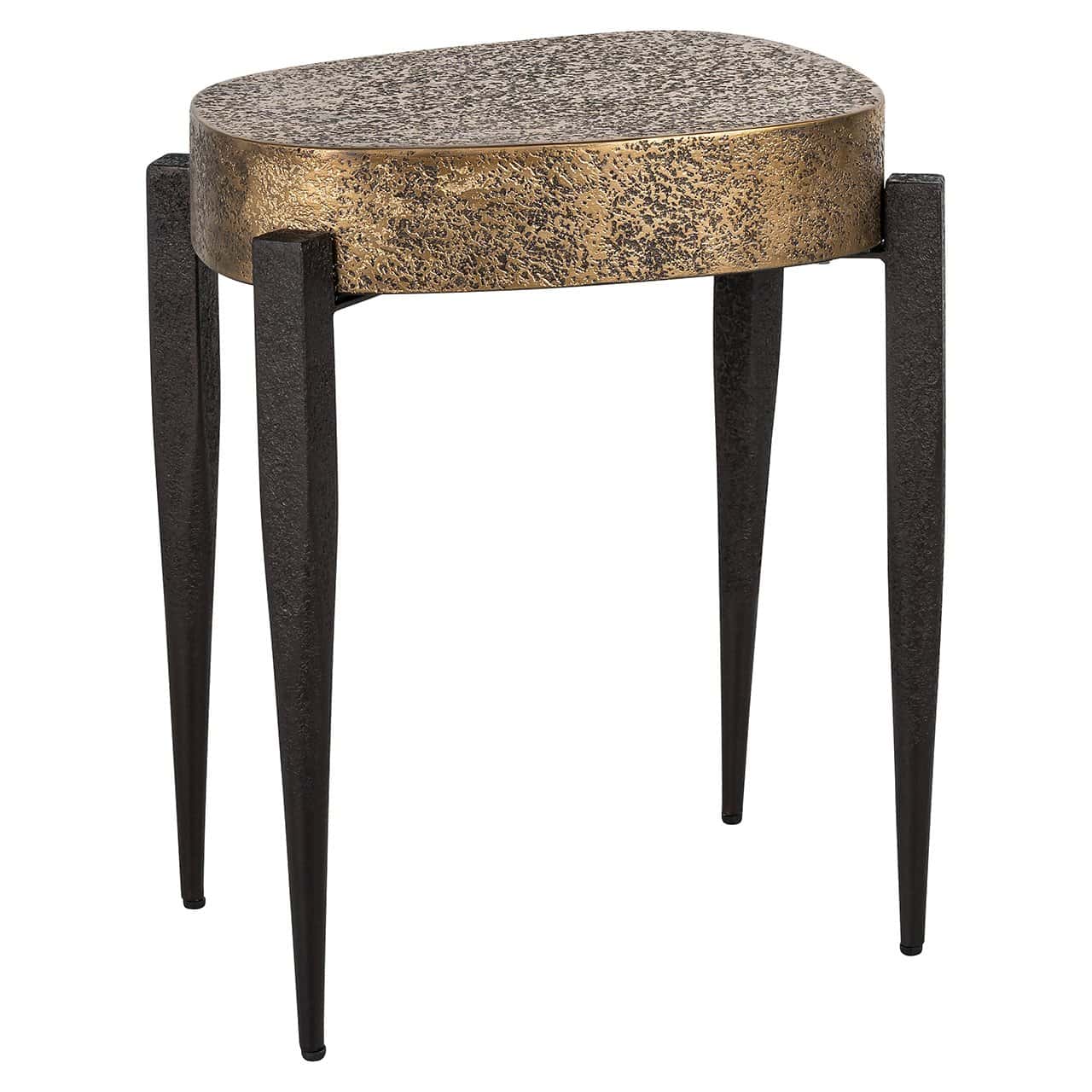 Richmond Interiors Declan Textured Black & Gold Side Table