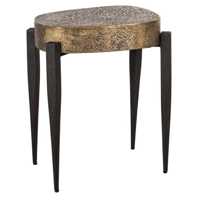 Richmond Interiors Declan Textured Black & Gold Side Table