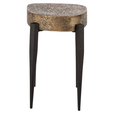 Richmond Interiors Declan Textured Black & Gold Side Table