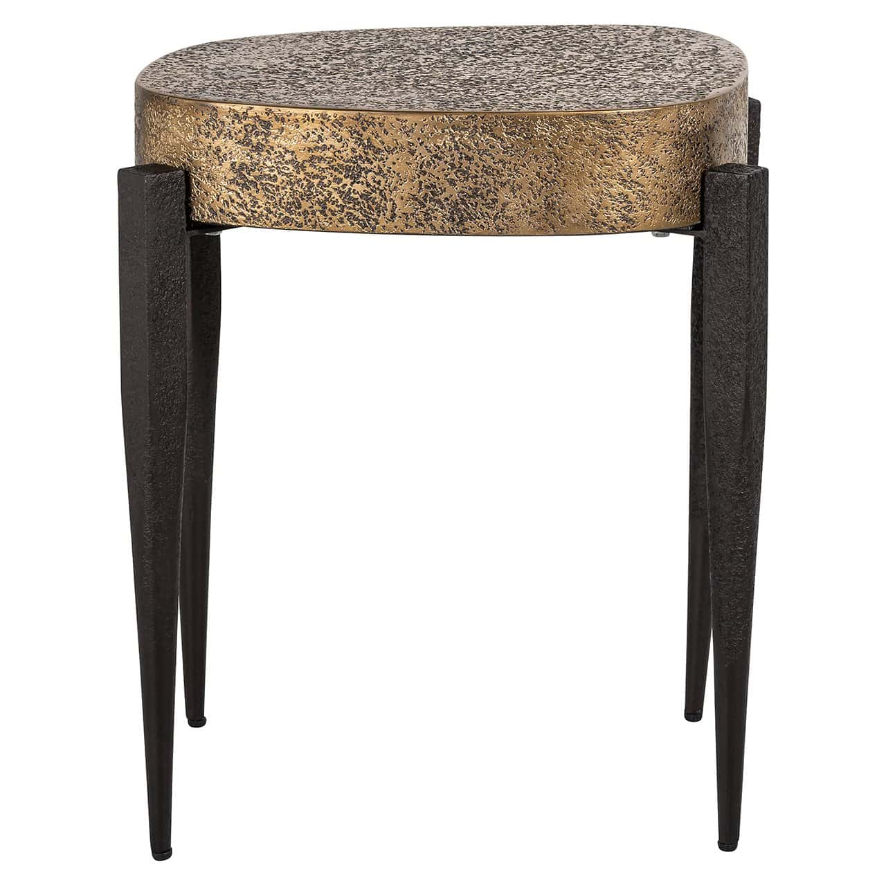 Richmond Interiors Declan Textured Black & Gold Side Table