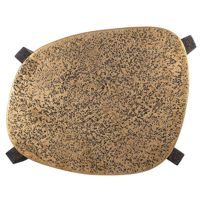 Richmond Interiors Declan Textured Black & Gold Side Table