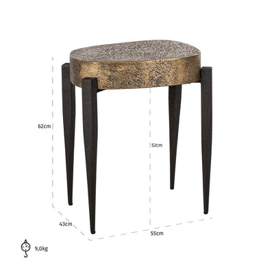Richmond Interiors Declan Textured Black & Gold Side Table