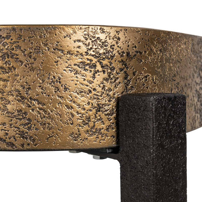 Richmond Interiors Declan Textured Black & Gold Side Table