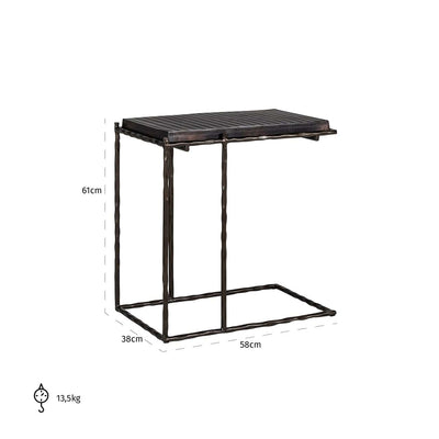 Richmond Interiors Ventana Metallic Black Iron Square Side Table