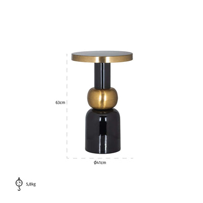 Richmond Interiors Mose Black & Gold Side Table | Medium
