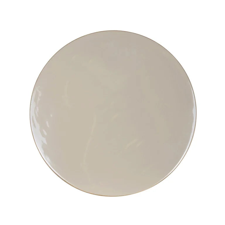 Richmond Interiors Naya Brushed Gold & White Round Side Table