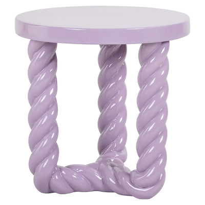 Richmond Interiors Rosly Pastel Purple Twisted Round Side Table