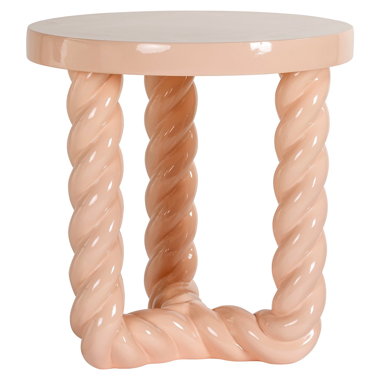 Richmond Interiors Rosly Pastel Pink Twisted Round Side Table