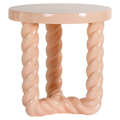 Richmond Interiors Rosly Pastel Pink Twisted Round Side Table