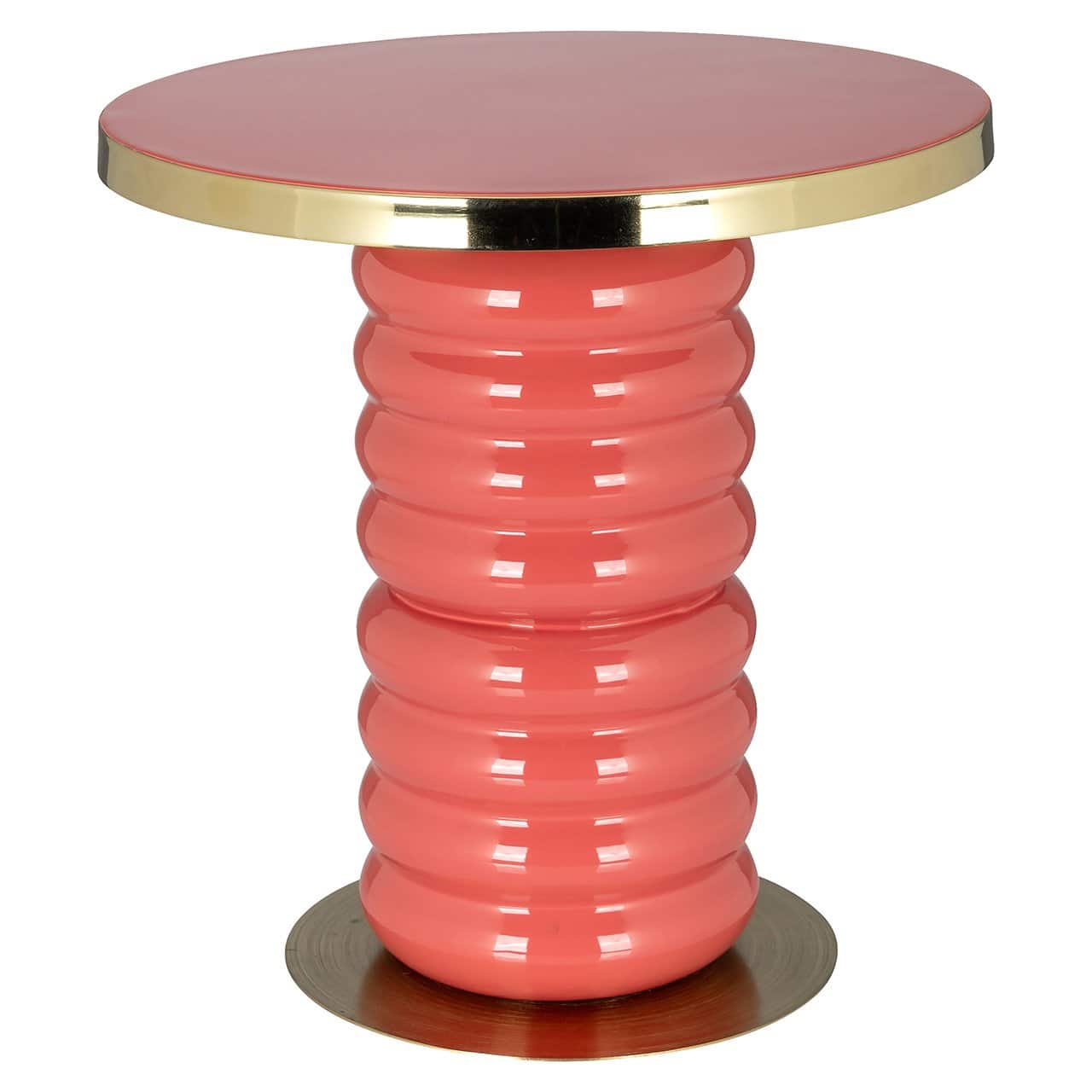 Richmond Interiors Shirin Pink & Gld Side Table