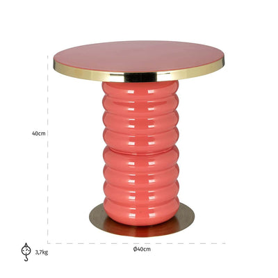 Richmond Interiors Shirin Pink & Gld Side Table
