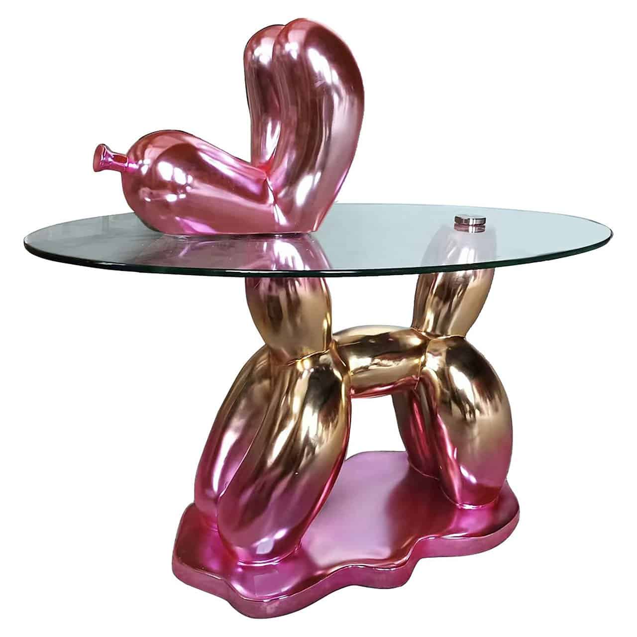 Richmond Interiors Usha Pink & Gold Balloon Dog Side Table