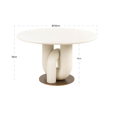 Richmond Interiors Winslow Round 135cm White Dining Table