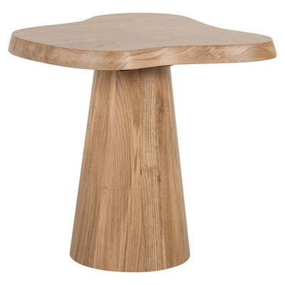 Richmond Interiors Riva Carved Natural Oak Wood Abstract Side Table