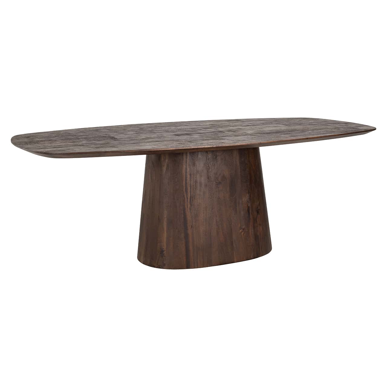 Richmond Interiors Alix Danish Dark Brown Mango Wood Oval Dining Table | 8 Seater