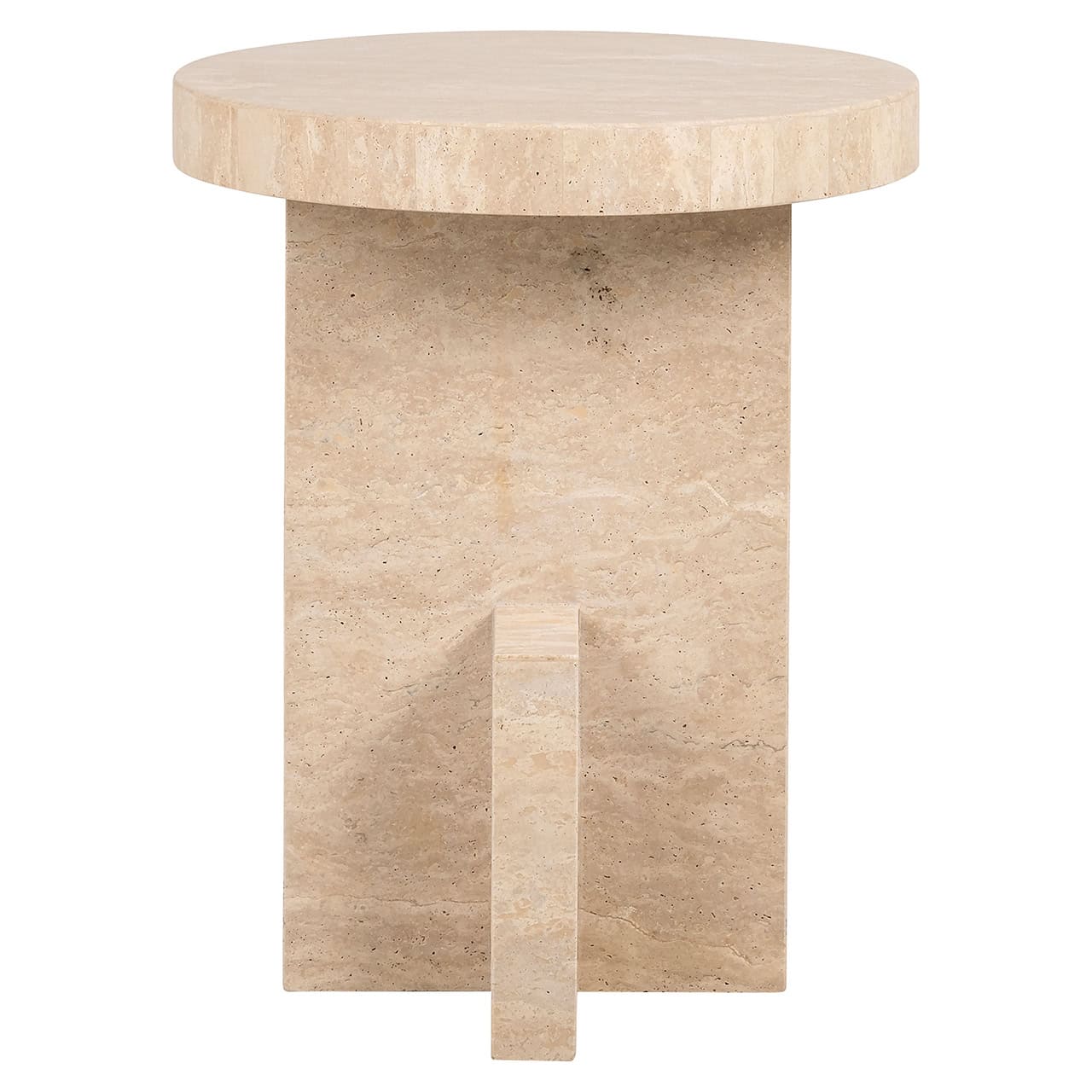 Richmond Interiors Biltmore Italian Travertine Beige Side Table