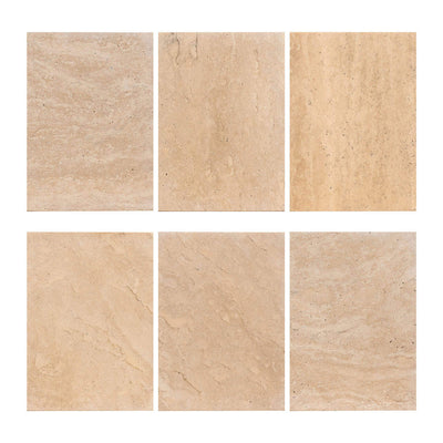 Richmond Interiors Biltmore Italian Travertine Beige Side Table