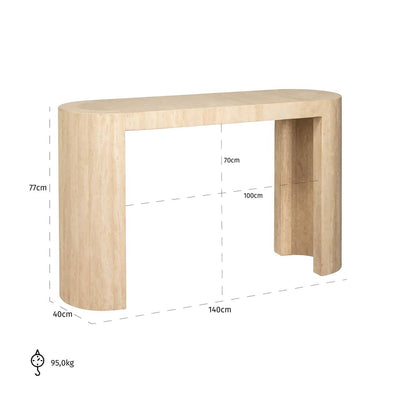 Richmond Interiors Biltmore Italian Travertine Beige Console Table