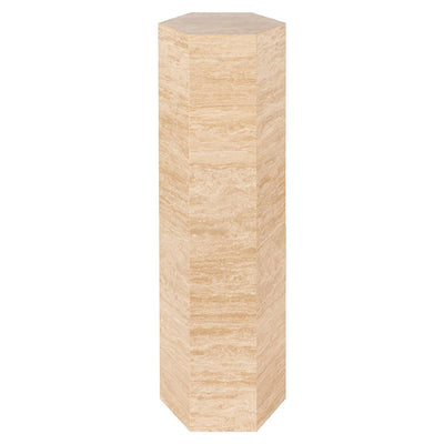 Richmond Interiors Vespin Hexagon Travertine Column Side Table