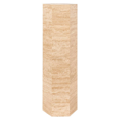 Richmond Interiors Vespin Hexagon Travertine Column Side Table